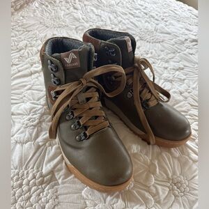 Forsake Olive Green Hiking Boots with Brown Accents